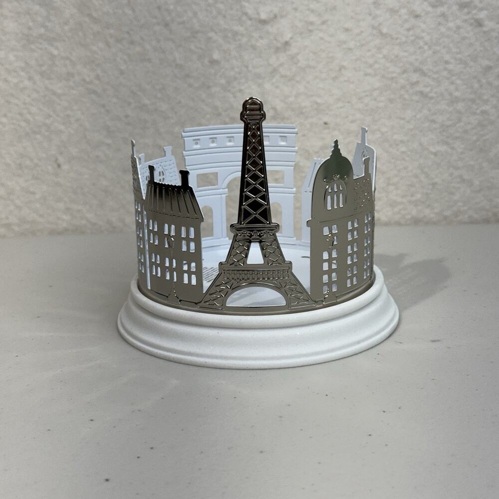 Bath & Body Works X Emily In Paris 3-Wick Candle Holder Silver Paris Cityscape